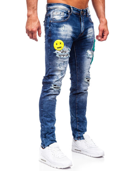 Bolf Herren Jeanshose slim fit Dunkelblau E7860