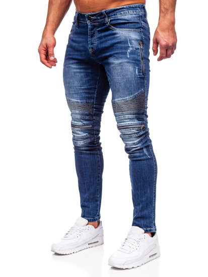 Bolf Herren Jeanshose slim fit Dunkelblau  MP007BS