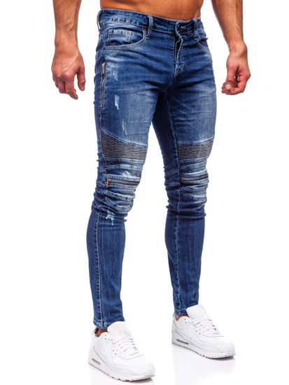 Bolf Herren Jeanshose slim fit Dunkelblau  MP007BS