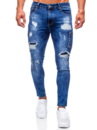 Bolf Herren Jeanshose slim fit Dunkelblau  TF249