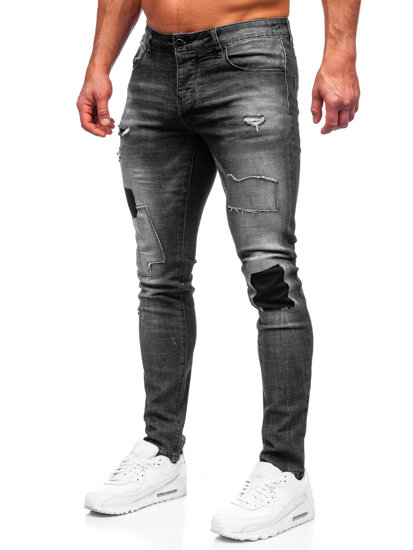 Bolf Herren Jeanshose slim fit Schwarzgrau  MP0031G