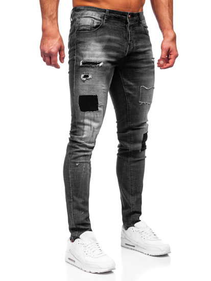 Bolf Herren Jeanshose slim fit Schwarzgrau  MP0031G