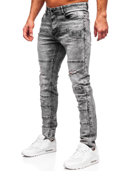 Bolf Herren Jeanshose slim fit Schwarzgrau  MP0163N