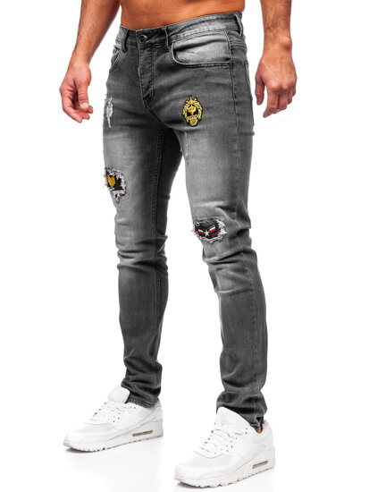 Bolf Herren Jeanshose slim fit Schwarzgrau  MP0167G