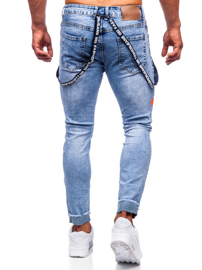 Bolf Herren Jeanshose slim fit mit Hosenträgern Blau  KS2102-2