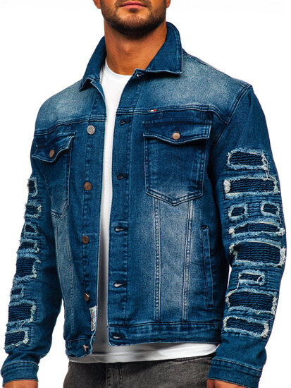 Bolf Herren Jeansjacke Dunkalblau  MJ523BS