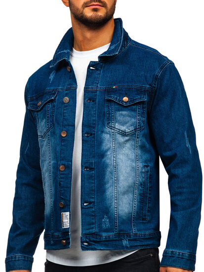 Bolf Herren Jeansjacke Dunkelblau  MJ525BS