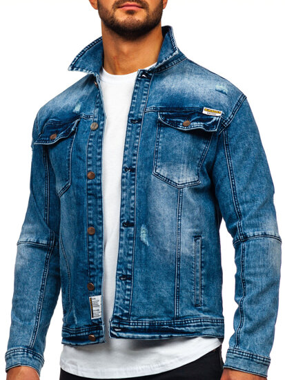 Bolf Herren Jeansjacke Dunkelblau  MJ529BS