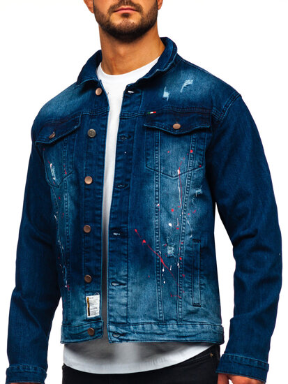 Bolf Herren Jeansjacke Dunkelblau  MJ542BS