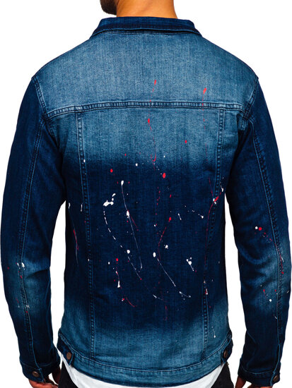 Bolf Herren Jeansjacke Dunkelblau  MJ542BS