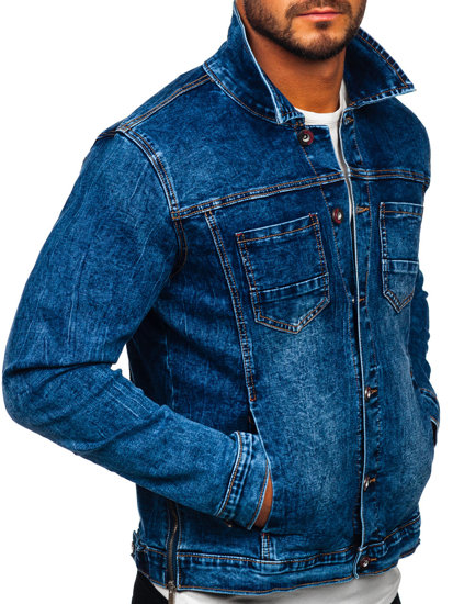 Bolf Herren Jeansjacke Dunkelblau  RC85147W1