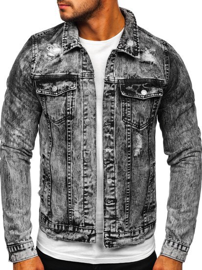 Bolf Herren Jeansjacke Grau  AK588