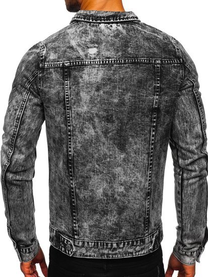 Bolf Herren Jeansjacke Grau  AK588