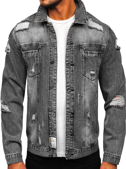 Bolf Herren Jeansjacke Grau  MJ501G