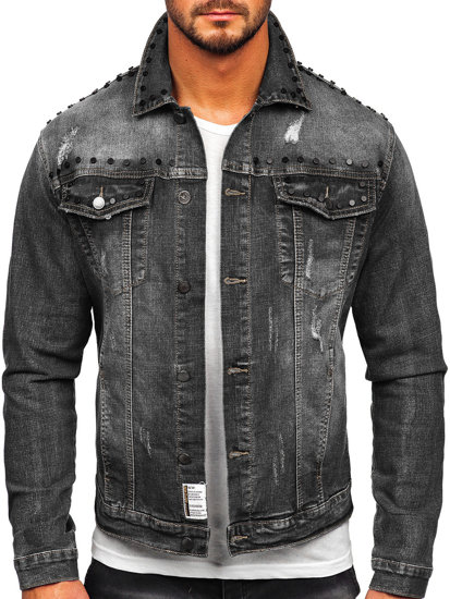 Bolf Herren Jeansjacke Schwarz  MJ504N