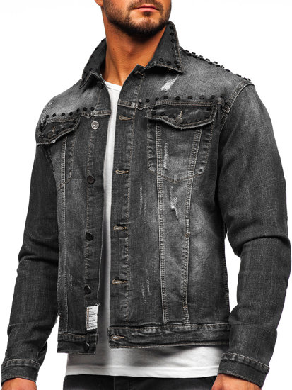 Bolf Herren Jeansjacke Schwarz  MJ504N