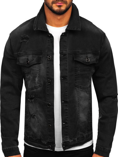 Bolf Herren Jeansjacke Schwarz  MJ506N