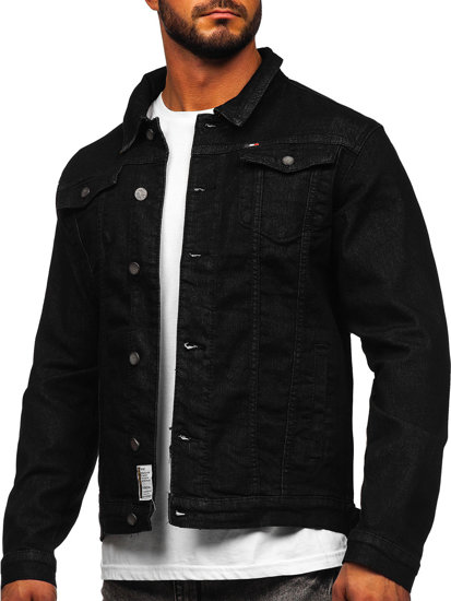 Bolf Herren Jeansjacke Schwarz  MJ510N