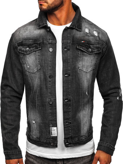 Bolf Herren Jeansjacke Schwarz  MJ511G