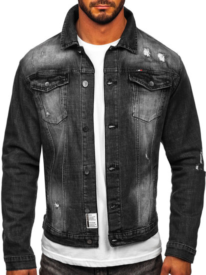 Bolf Herren Jeansjacke Schwarz  MJ511G