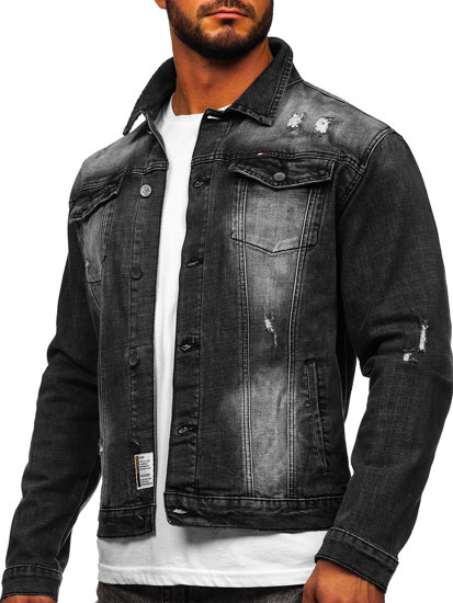 Bolf Herren Jeansjacke Schwarz  MJ511G