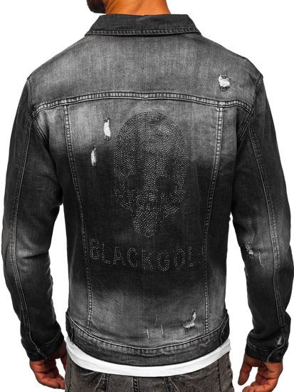 Bolf Herren Jeansjacke Schwarz  MJ511G