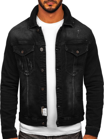 Bolf Herren Jeansjacke Schwarz  MJ514N