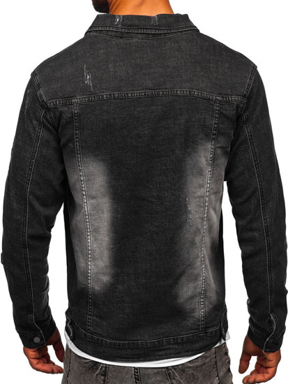 Bolf Herren Jeansjacke Schwarz  MJ525N