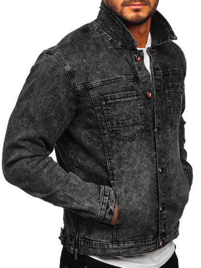 Bolf Herren Jeansjacke Schwarz  RC61125W1