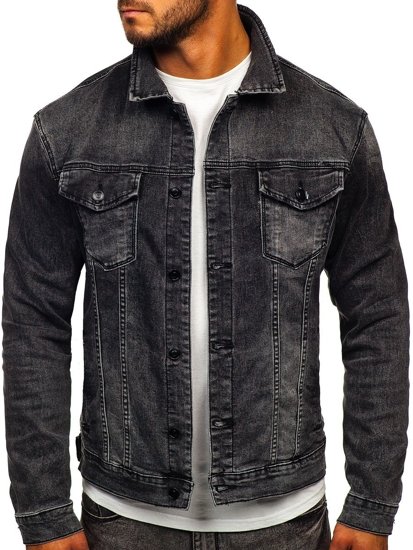 Bolf Herren Jeansjacke Schwarz  XSF78268