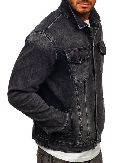 Bolf Herren Jeansjacke Schwarz  XSF78268