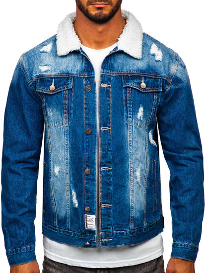 Bolf Herren Jeansjacke Trucker Dunkalblau  MJ502B