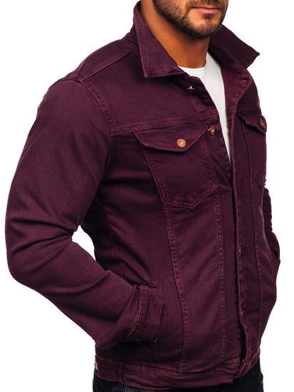 Bolf Herren Jeansjacke Weinrot 200