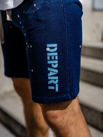 Bolf Herren Jeansshorts Dunklblau  EX03