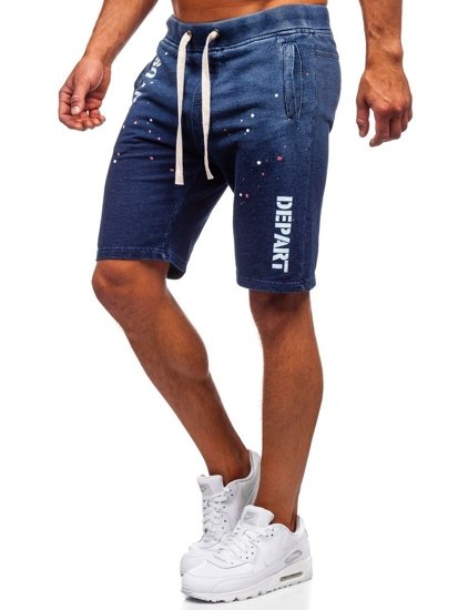 Bolf Herren Jeansshorts Dunklblau  EX03