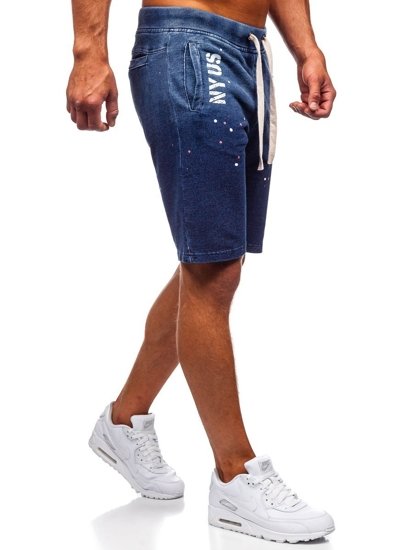 Bolf Herren Jeansshorts Dunklblau  EX03