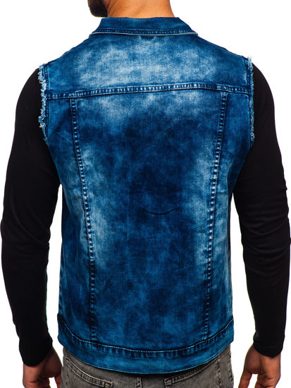 Bolf Herren Jeansweste Dunkelblau G115