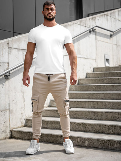 Bolf Herren Jogger Pants Cargohose Beige  6685