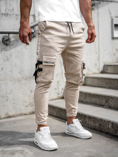 Bolf Herren Jogger Pants Cargohose Beige  6685