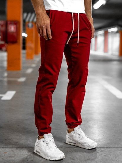 Bolf Herren Jogger Pants Dunkel Weinrot  1145