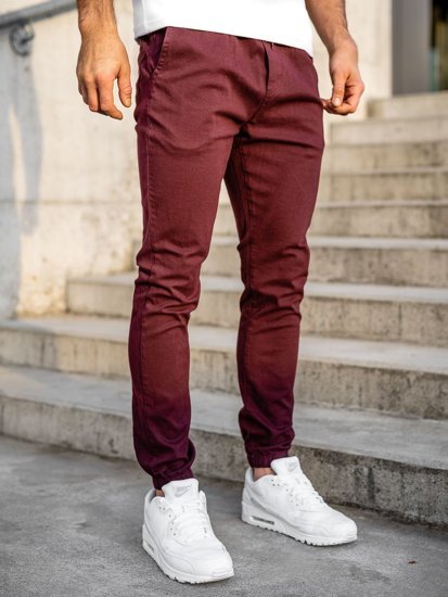 Bolf Herren Jogger Pants Weinrot 0905