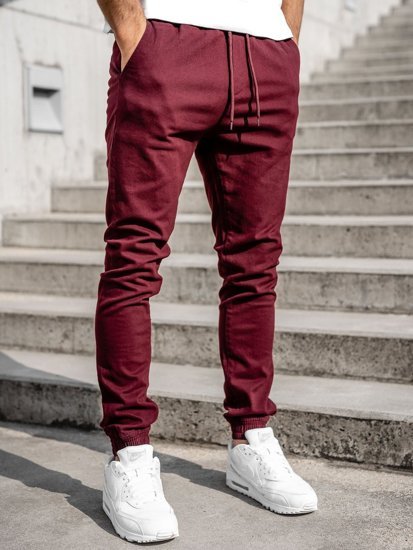 Bolf Herren Jogger Pants Weinrot 707