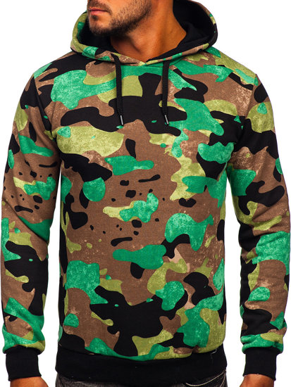 Bolf Herren Kapuzenpullover Camo Grün  141023