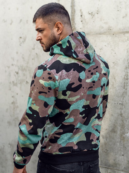 Bolf Herren Kapuzenpullover Camo Grün  141023