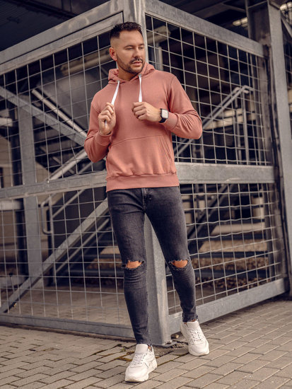 Bolf Herren Kapuzenpullover Rosa 1004A-1