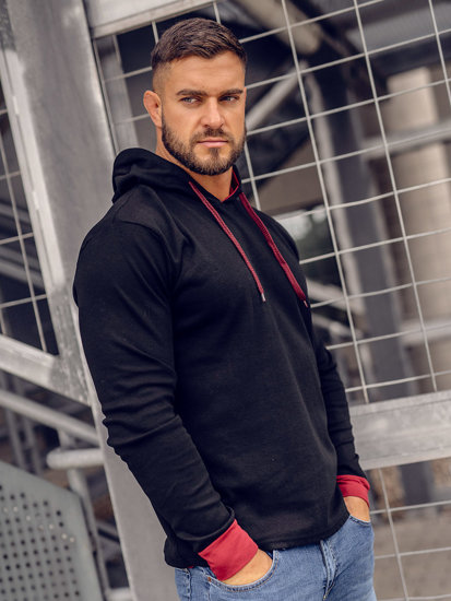 Bolf Herren Kapuzenpullover Schwarz  145380