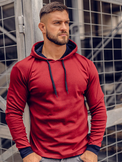 Bolf Herren Kapuzenpullover Weinrot  145380