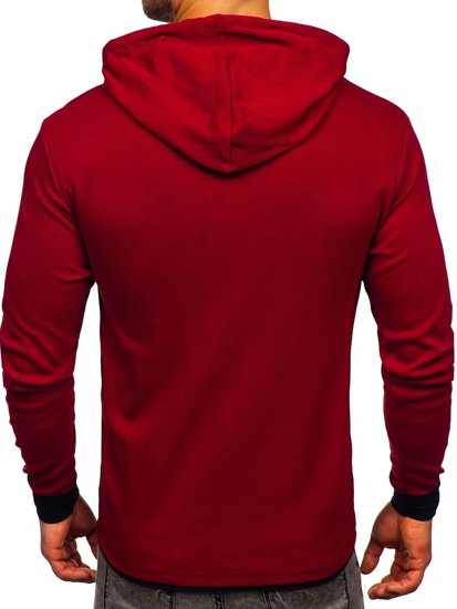 Bolf Herren Kapuzenpullover Weinrot  145380