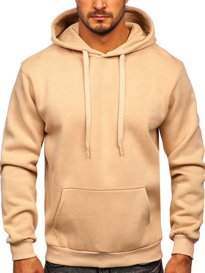 Bolf Herren Kapuzenpullover mit Kängurutasche Beige  B1004