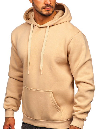 Bolf Herren Kapuzenpullover mit Kängurutasche Beige  B1004